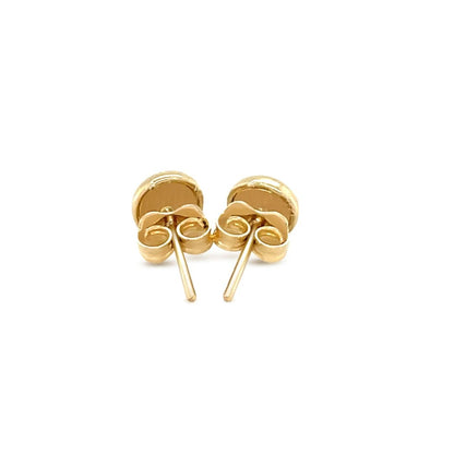 14k Yellow Gold Textured Circle Post Earrings | Richard Cannon Jewelry