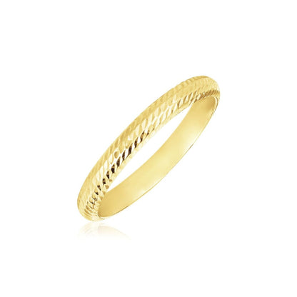 14k Yellow Gold Textured Comfort Fit Wedding Band | Richard Cannon Jewelry