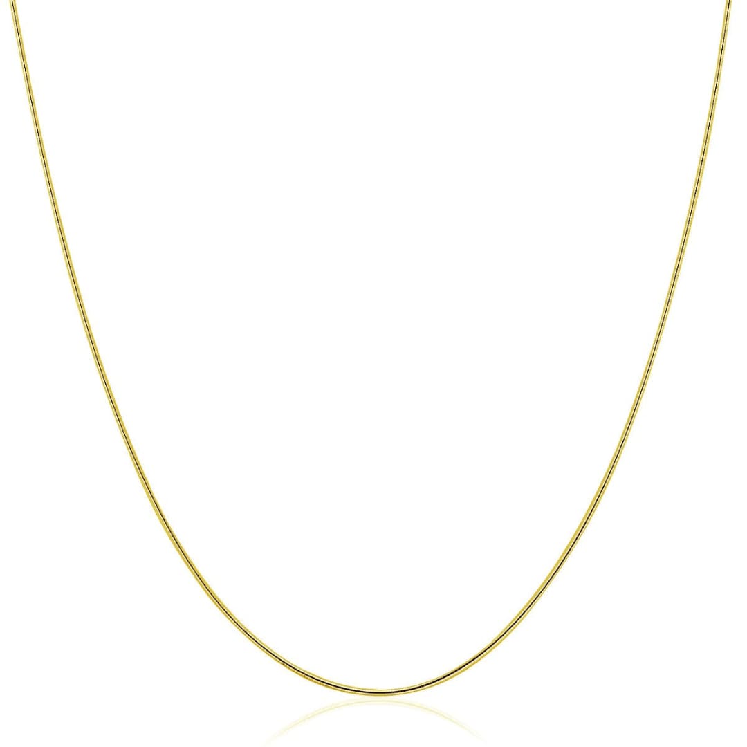 14k Yellow Gold Thin Motif Round Omega Necklace | Richard Cannon Jewelry