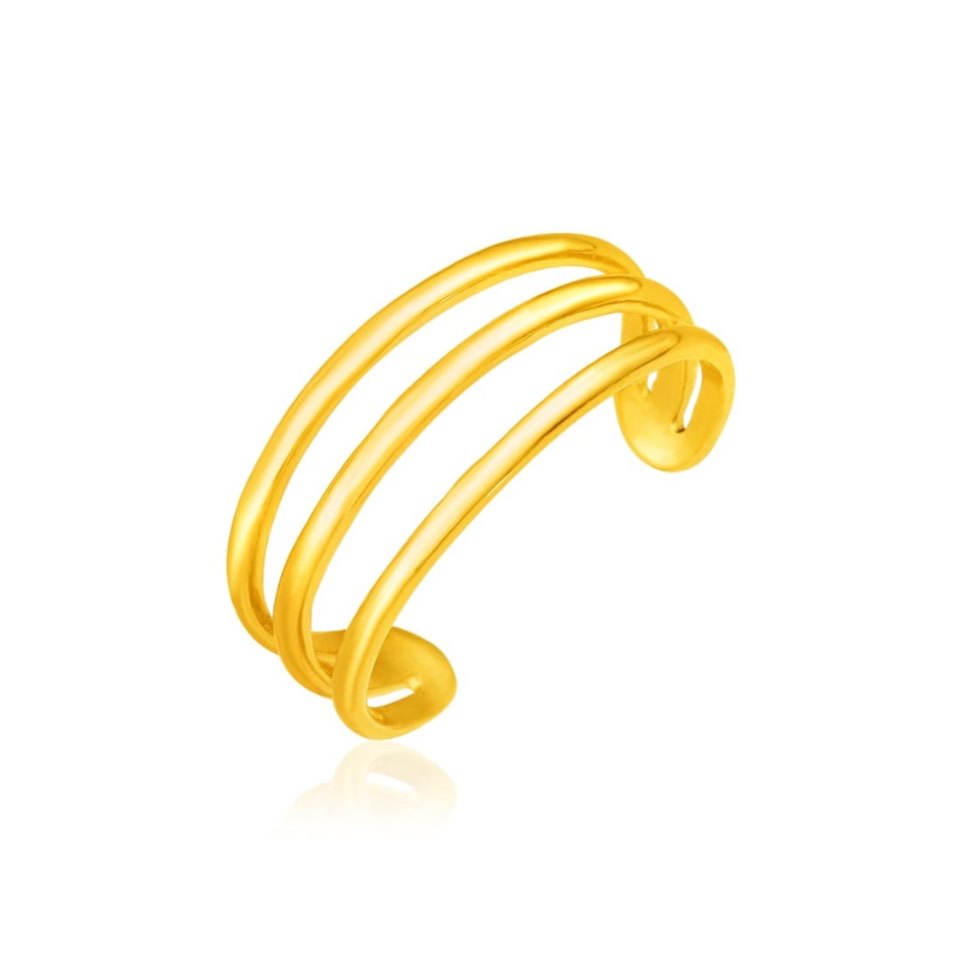 14k Yellow Gold Three Bar Toe Ring | Richard Cannon Jewelry