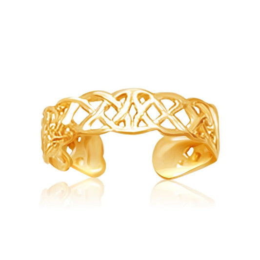 14k Yellow Gold Toe Ring in a Celtic Knot Style | Richard Cannon Jewelry