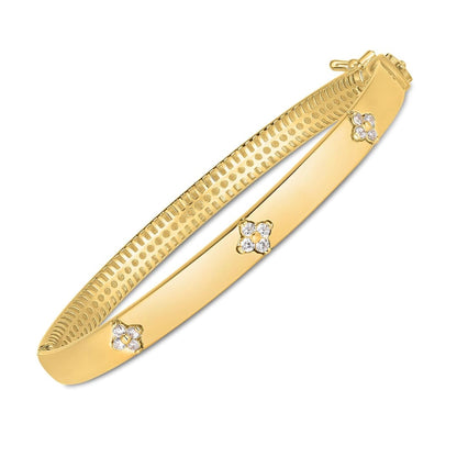 14k Yellow Gold Trilogy Diamond Bangle | Richard Cannon Jewelry