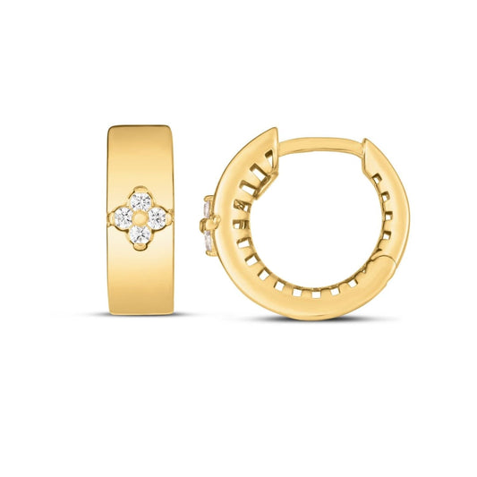 14k Yellow Gold Trilogy Diamond Clover Earrings | Richard Cannon Jewelry