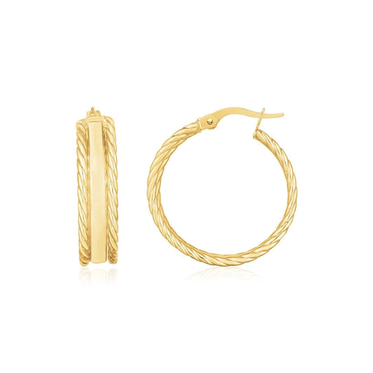 14K Yellow Gold Triple Row Hoop Earrings | Richard Cannon Jewelry