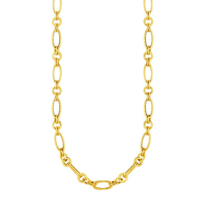 14k Yellow Gold Twisted and Polished Link Necklace | Richard Cannon Jewelry