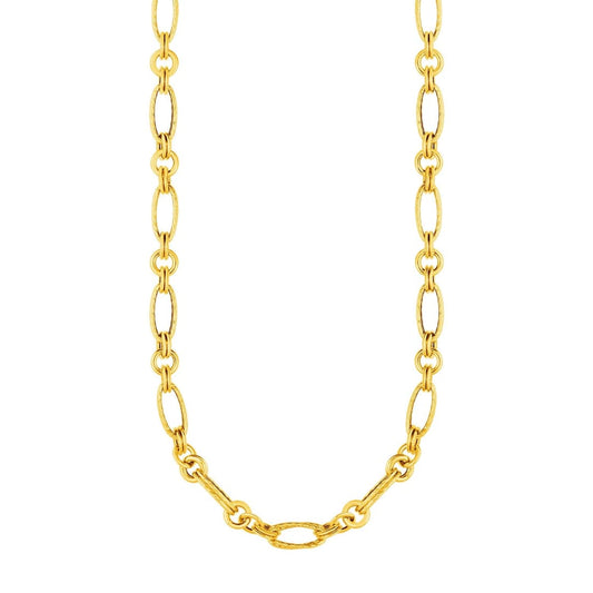 14k Yellow Gold Twisted and Polished Link Necklace | Richard Cannon Jewelry