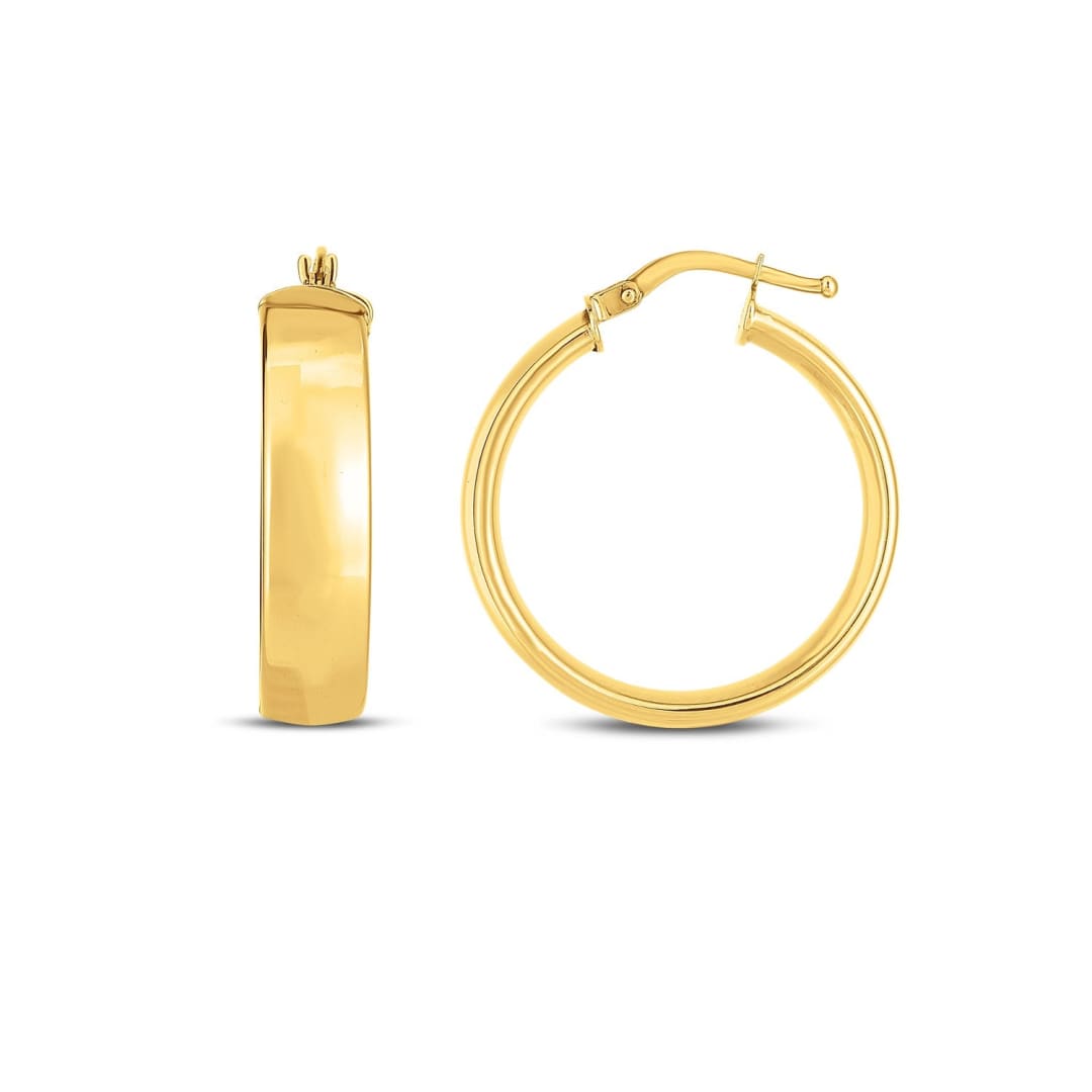 14k Yellow Gold Wedding Band Hoops (6x25mm) | Richard Cannon Jewelry