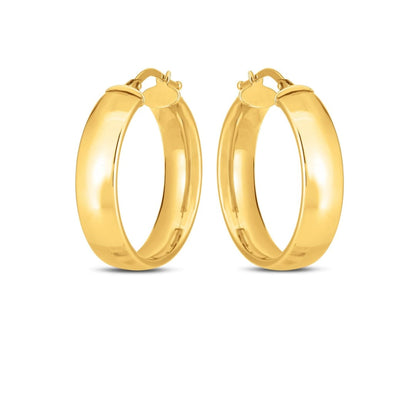 14k Yellow Gold Wedding Band Hoops (6x25mm) | Richard Cannon Jewelry