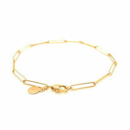 14k Yellow Gold Wire Paperclip Bracelet (2.7mm) | Richard Cannon Jewelry
