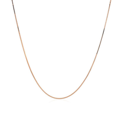 18k Rose Gold Classic Box Chain 0.6mm | Richard Cannon Jewelry