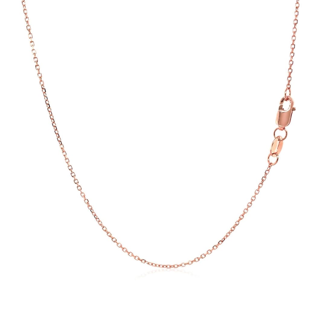 18k Rose Gold Diamond Cut Cable Link Chain 0.8mm | Richard Cannon Jewelry