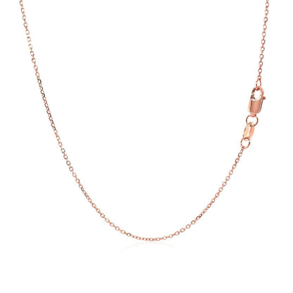 18k Rose Gold Diamond Cut Cable Link Chain 0.8mm | Richard Cannon Jewelry