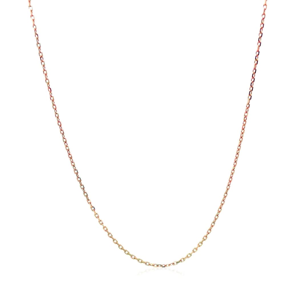 18k Rose Gold Diamond Cut Cable Link Chain 0.8mm | Richard Cannon Jewelry