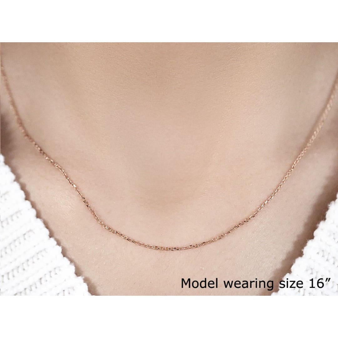 18k Rose Gold Diamond Cut Cable Link Chain 1.1mm | Richard Cannon Jewelry