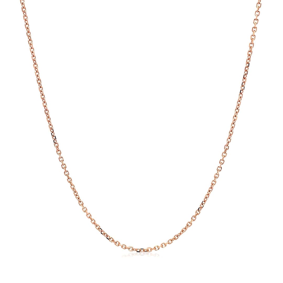 18k Rose Gold Diamond Cut Cable Link Chain 1.1mm | Richard Cannon Jewelry