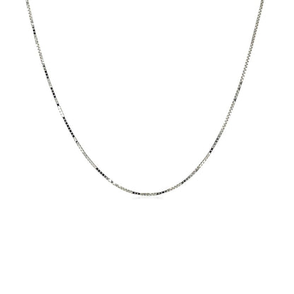 18k White Gold Box Chain 0.6mm | Richard Cannon Jewelry