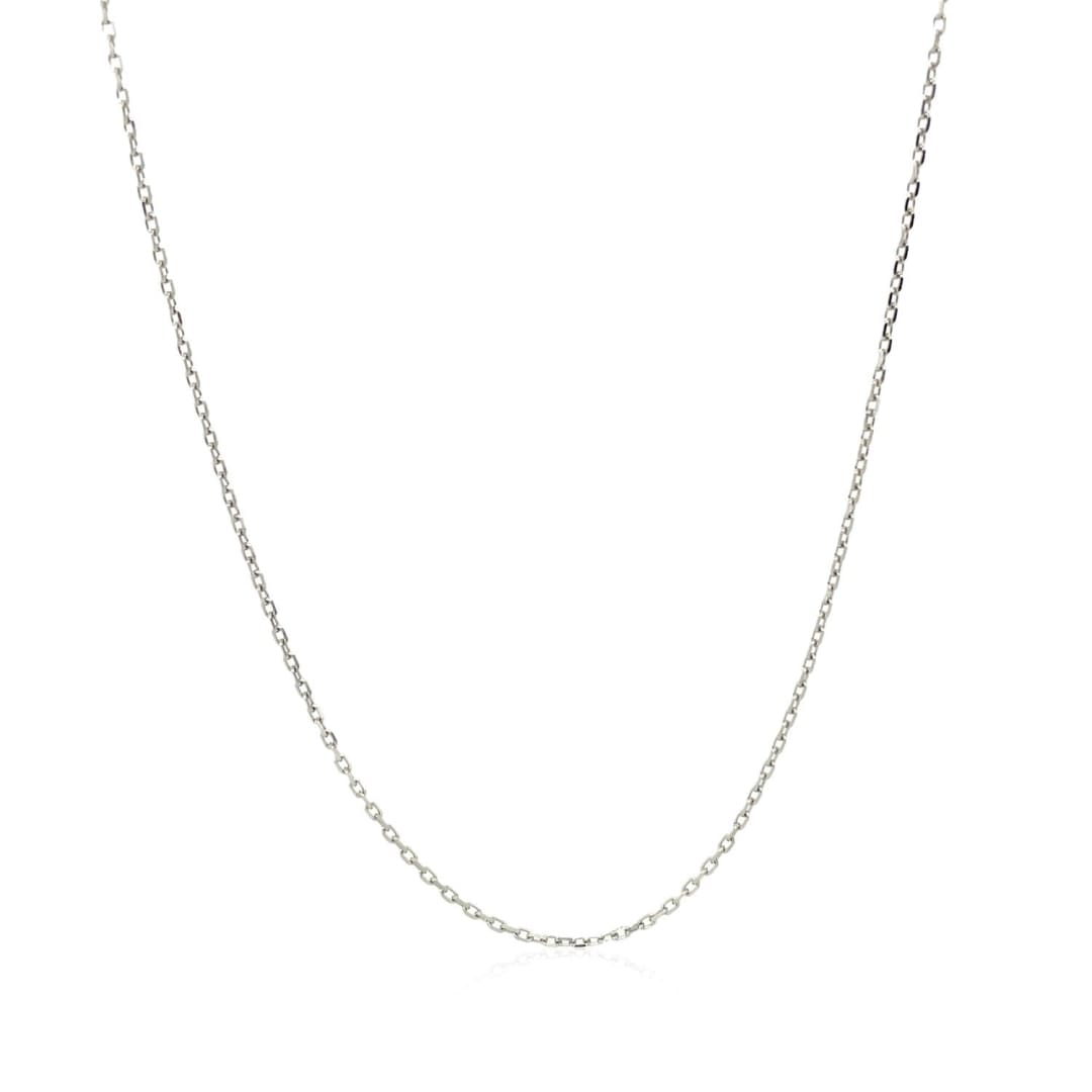 18k White Gold Diamond Cut Cable Link Chain 0.8mm | Richard Cannon Jewelry