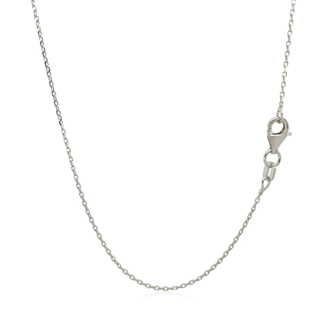 18k White Gold Diamond Cut Cable Link Chain 0.8mm | Richard Cannon Jewelry