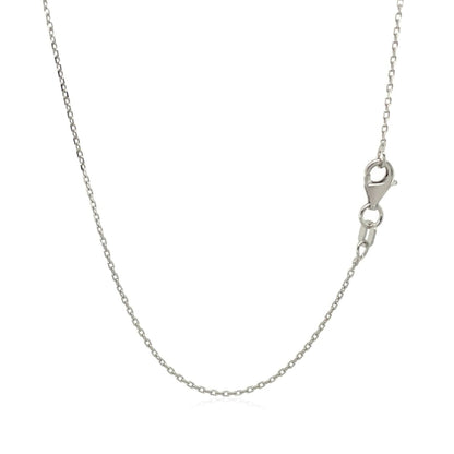 18k White Gold Diamond Cut Cable Link Chain 0.8mm | Richard Cannon Jewelry