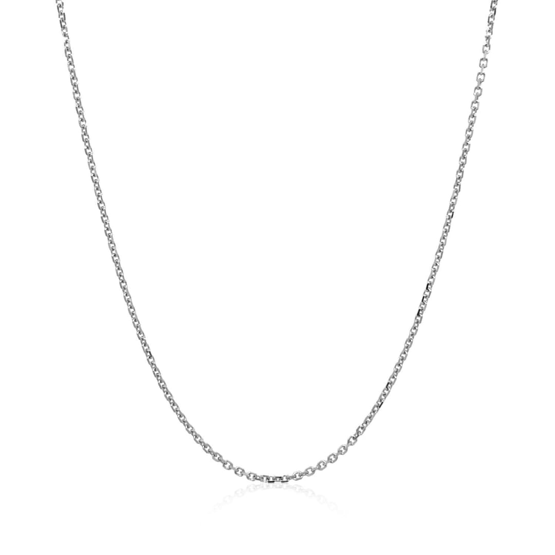 18k White Gold Diamond Cut Cable Link Chain 1.1mm | Richard Cannon Jewelry