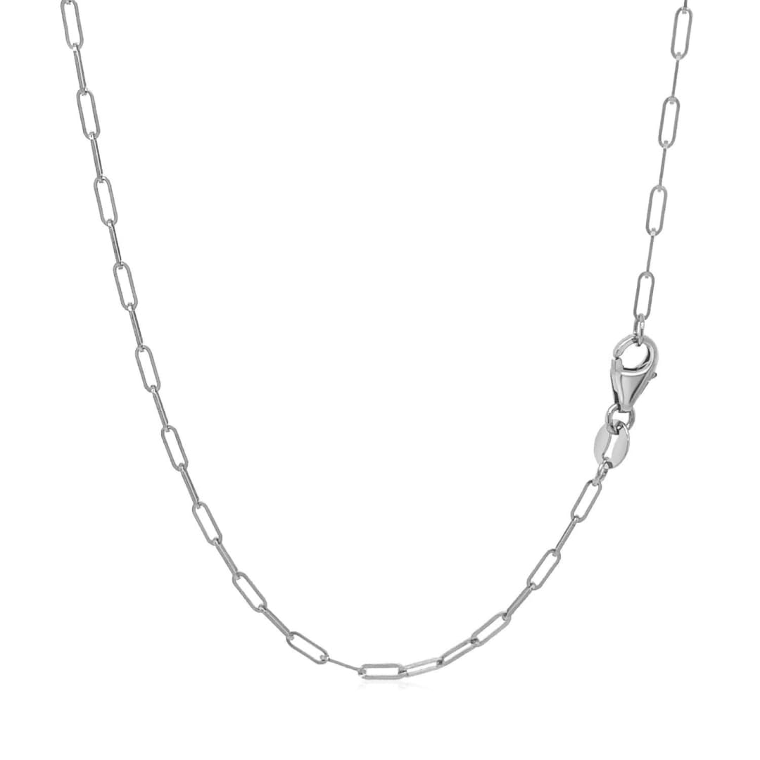 18K White Gold Fine Paperclip Chain (1.5mm) | Richard Cannon Jewelry