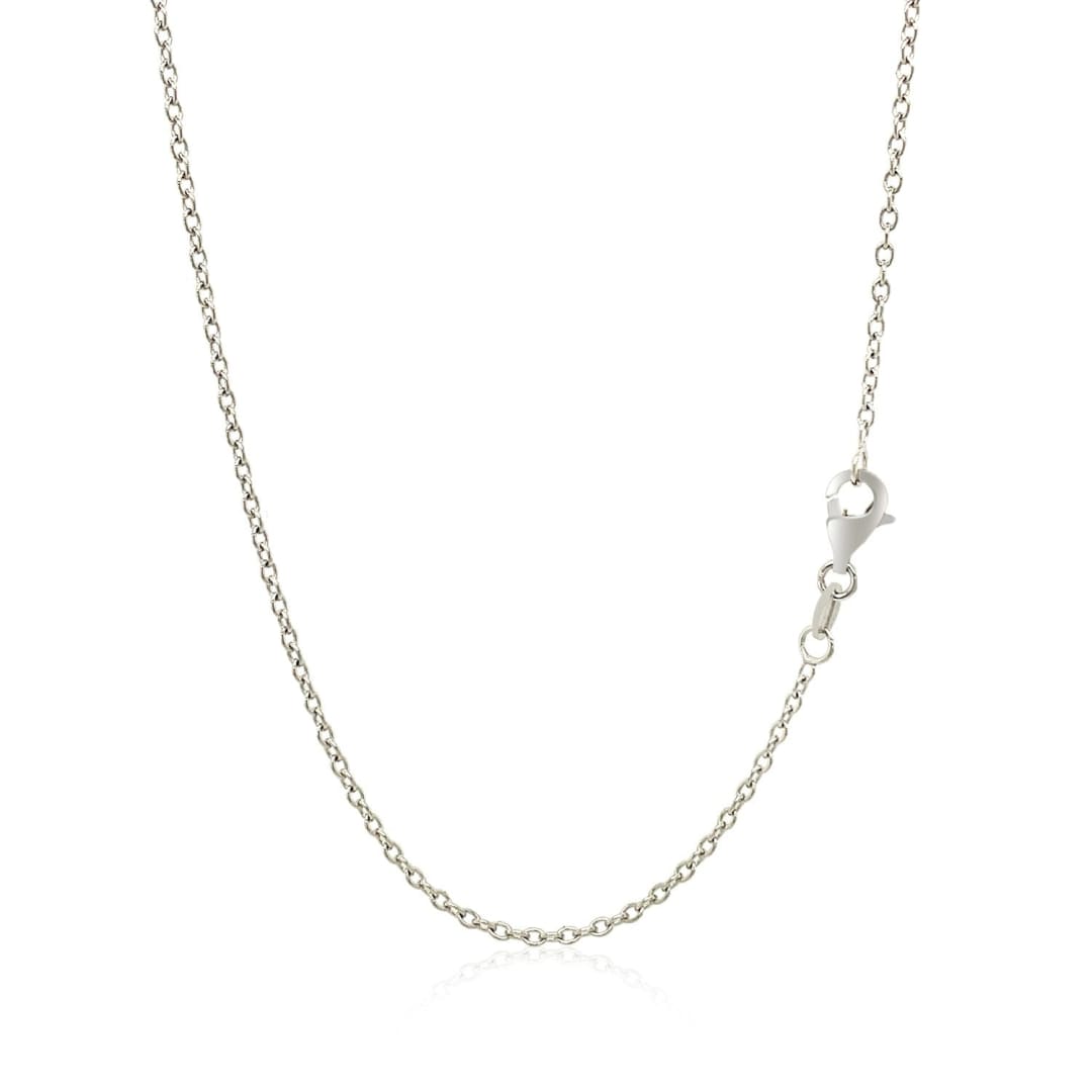 18k White Gold Round Cable Chain 1.5mm | Richard Cannon Jewelry