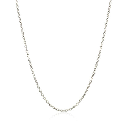 18k White Gold Round Cable Chain 1.5mm | Richard Cannon Jewelry