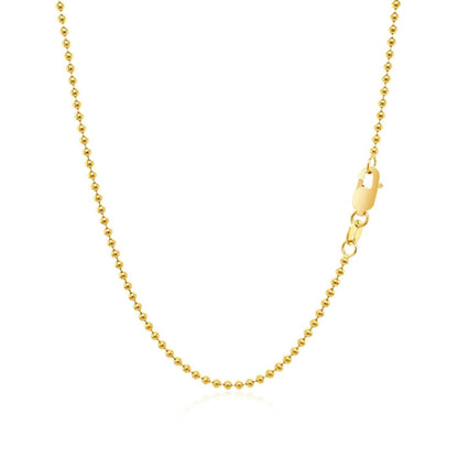 18k Yellow Gold Bead Chain 1.5mm | Richard Cannon Jewelry