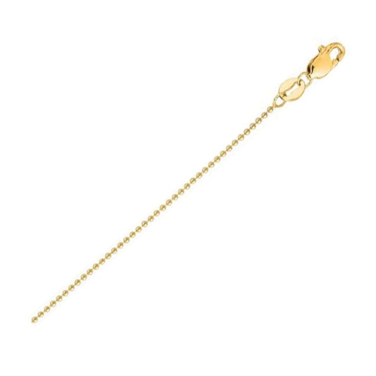 18k Yellow Gold Bead Chain 2.5mm | Richard Cannon Jewelry