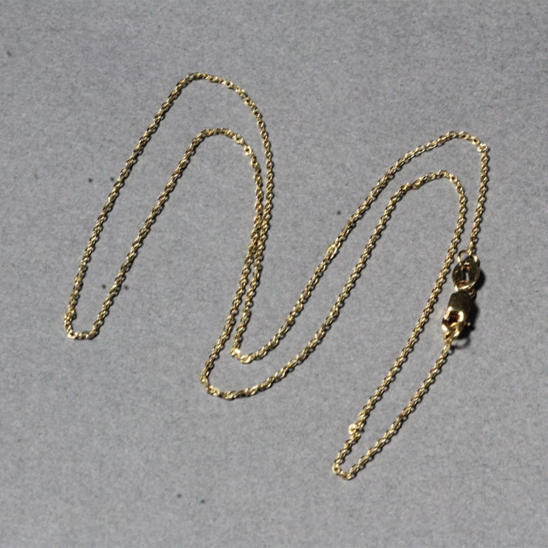 18k Yellow Gold Diamond Cut Cable Link Chain 0.8mm | Richard Cannon Jewelry