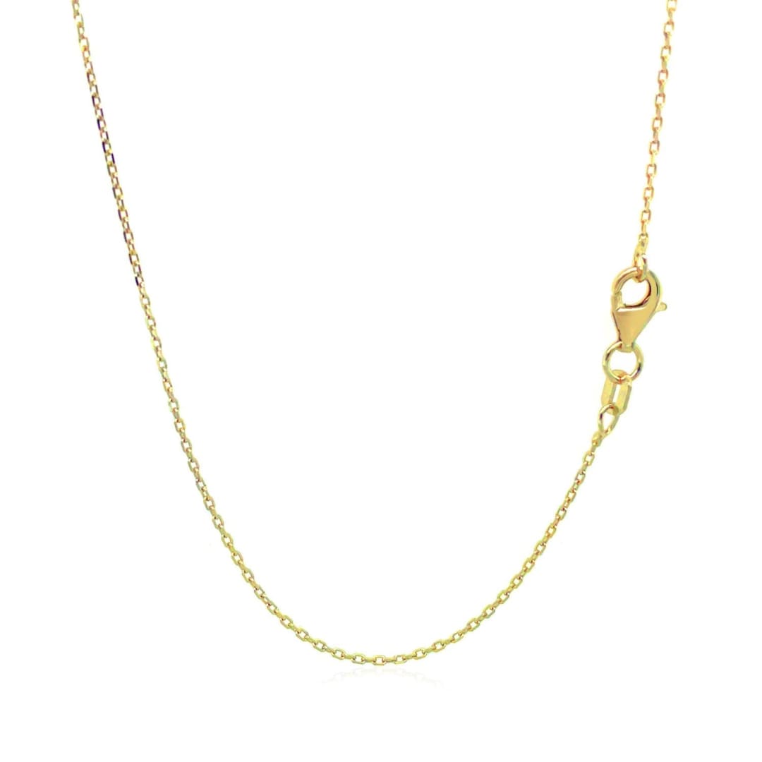 18k Yellow Gold Diamond Cut Cable Link Chain 0.8mm | Richard Cannon Jewelry