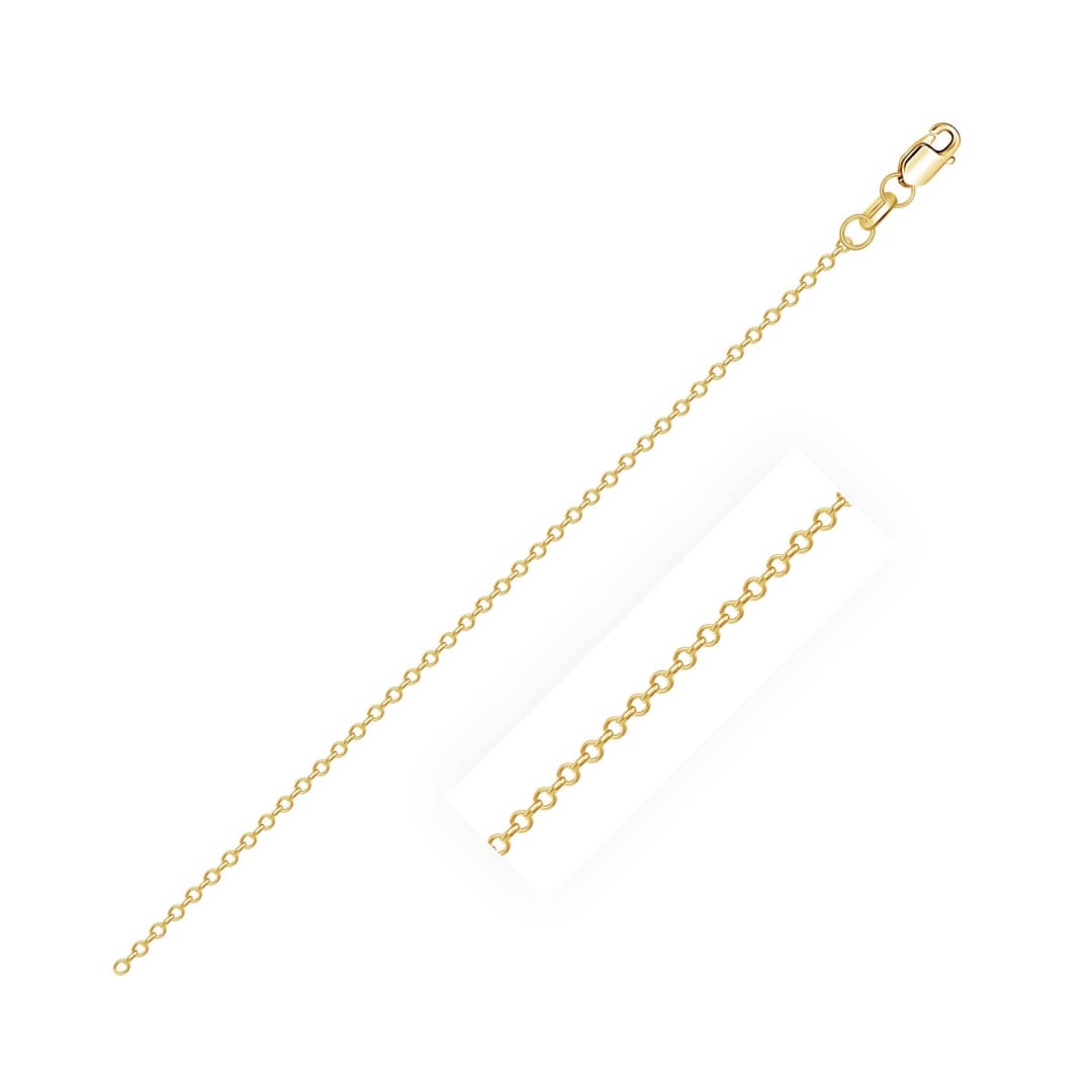 18k Yellow Gold Diamond Cut Cable Link Chain 0.8mm | Richard Cannon Jewelry