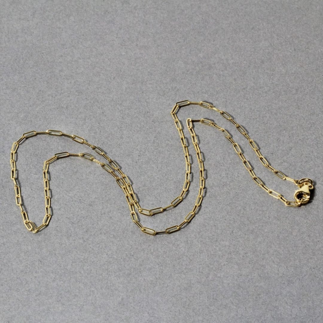 18K Yellow Gold Fine Paperclip Chain (1.5mm) | Richard Cannon Jewelry