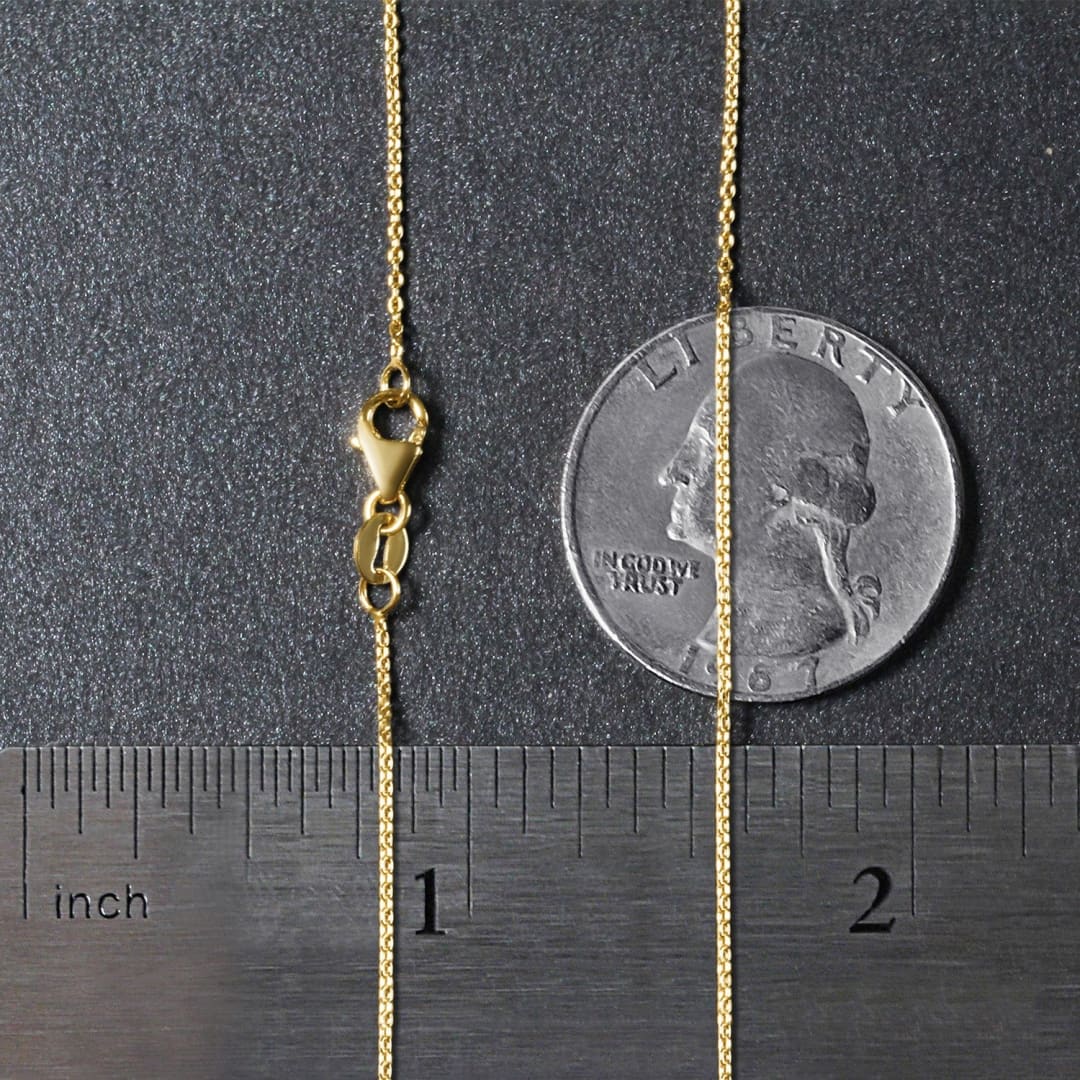 18k Yellow Gold Round Cable Link Chain 0.97mm | Richard Cannon Jewelry