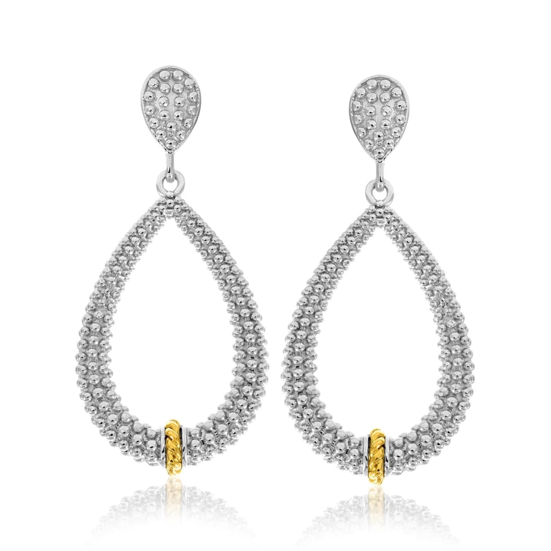 18k Yellow Gold & Sterling Silver Diamond Accented Graduated Popcorn Earrings | Richard