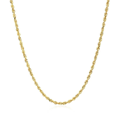 2.0mm 10k Yellow Gold Solid Diamond Cut Rope Chain | Richard Cannon Jewelry