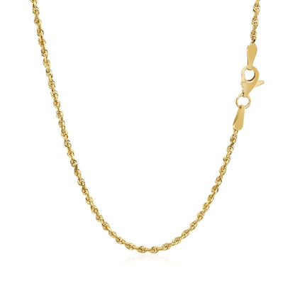 2.0mm 10k Yellow Gold Solid Diamond Cut Rope Chain | Richard Cannon Jewelry