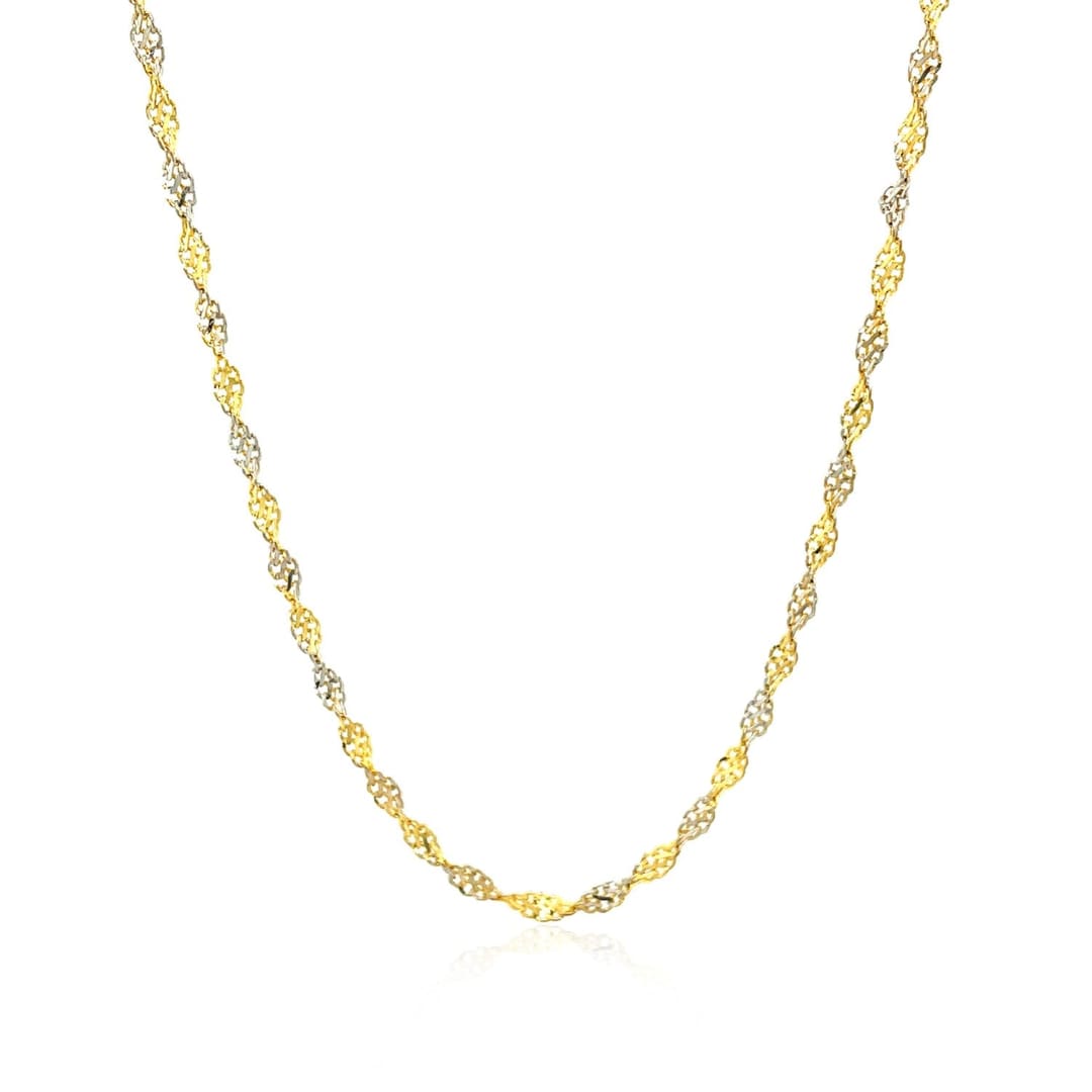 2.0mm 14k Two-Tone Gold Singapore Chain | Richard Cannon Jewelry