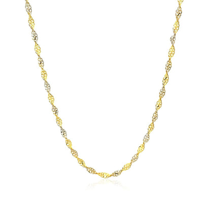 2.0mm 14k Two-Tone Gold Singapore Chain | Richard Cannon Jewelry