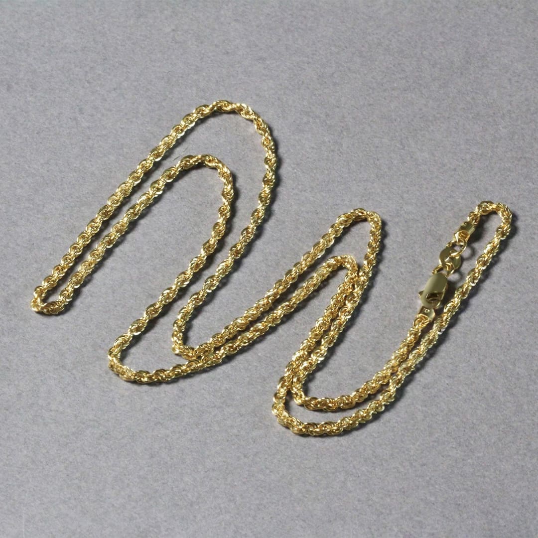2.0mm 14k Yellow Gold Light Rope Chain | Richard Cannon Jewelry