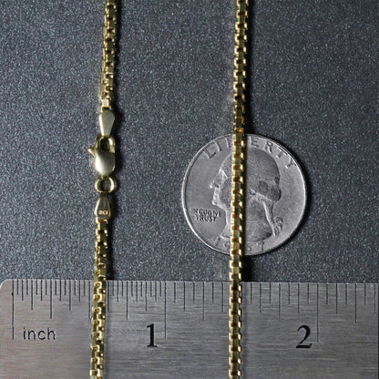 2.0mm 14k Yellow Gold Semi Solid Box Chain | Richard Cannon Jewelry