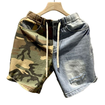 2 N 1 Camo Patchwork Jean Shorts | The Urban Clothing Shop™