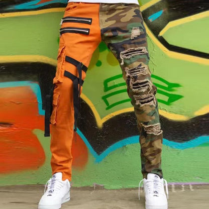 2 n 1 Camouflage Color Block Slim-Fit Pants | The Urban Clothing Shop™