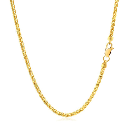 2.1mm 14k Yellow Gold Round Wheat Chain | Richard Cannon Jewelry