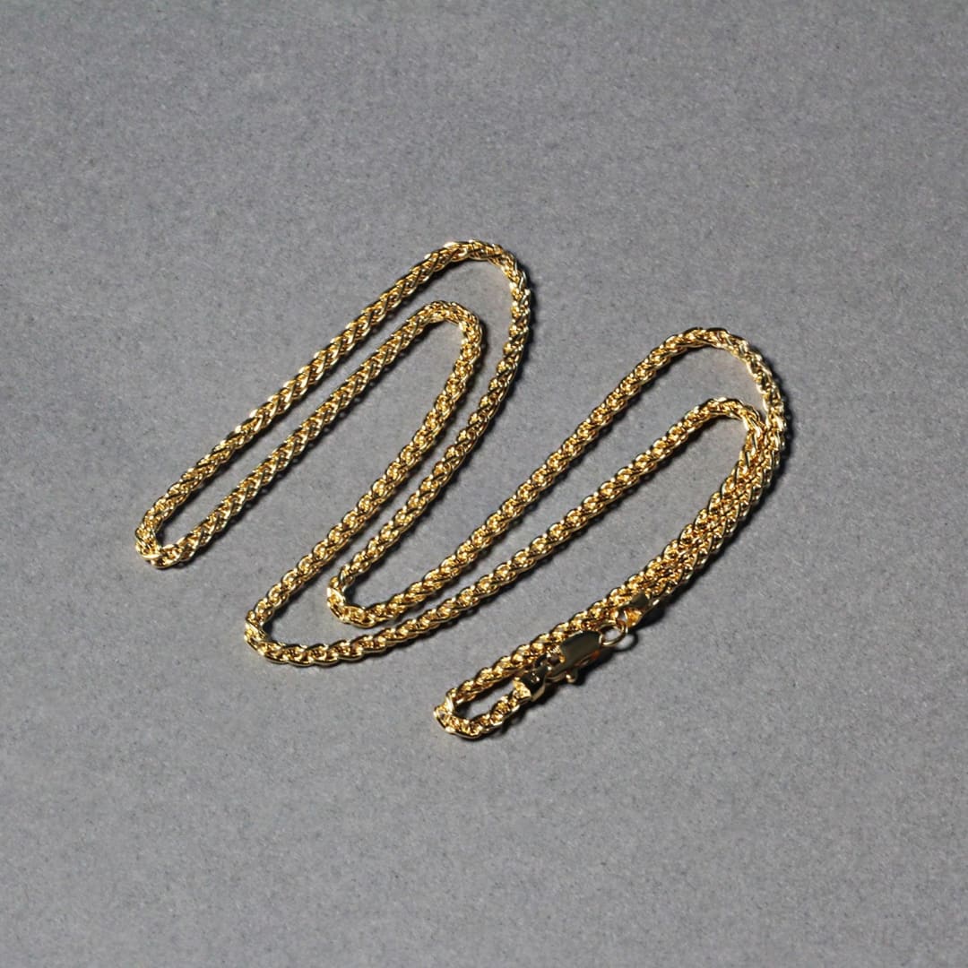 2.1mm 14k Yellow Gold Round Wheat Chain | Richard Cannon Jewelry