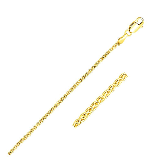 2.1mm 14k Yellow Gold Round Wheat Chain | Richard Cannon Jewelry