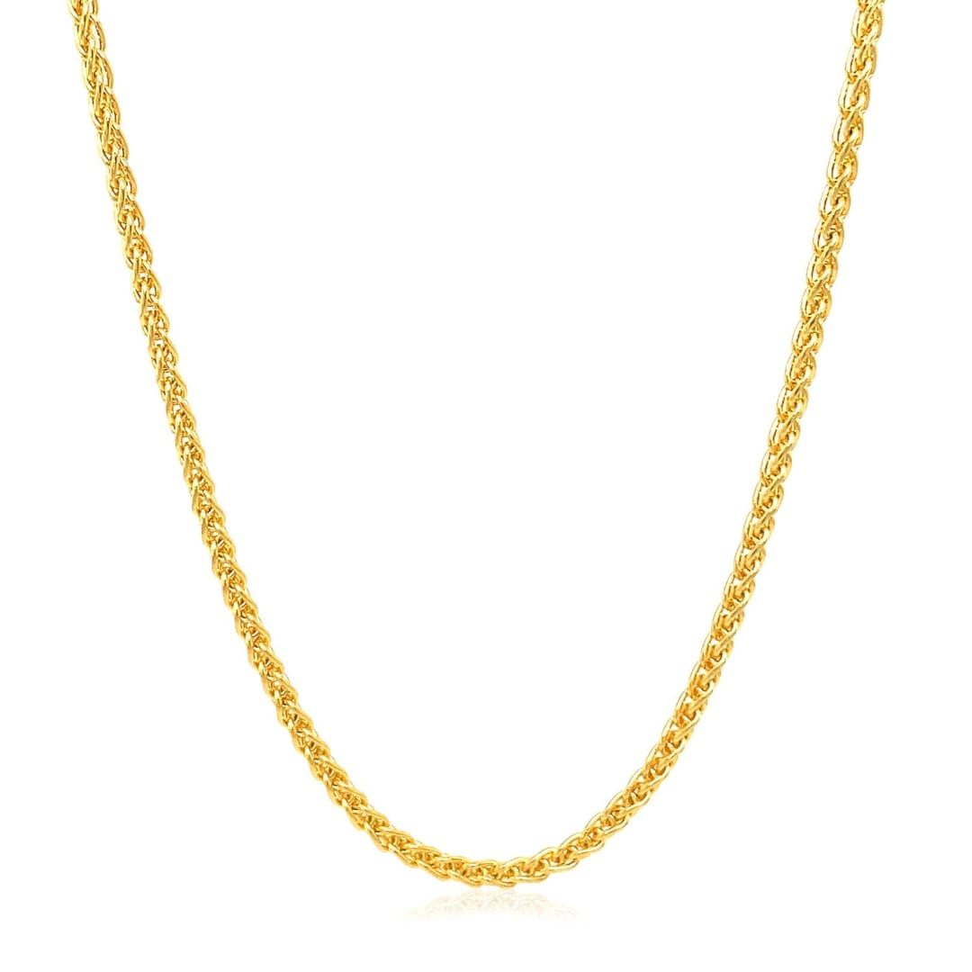 2.1mm 14k Yellow Gold Round Wheat Chain | Richard Cannon Jewelry