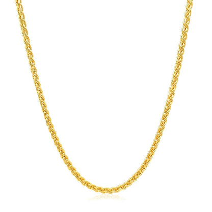 2.1mm 14k Yellow Gold Round Wheat Chain | Richard Cannon Jewelry