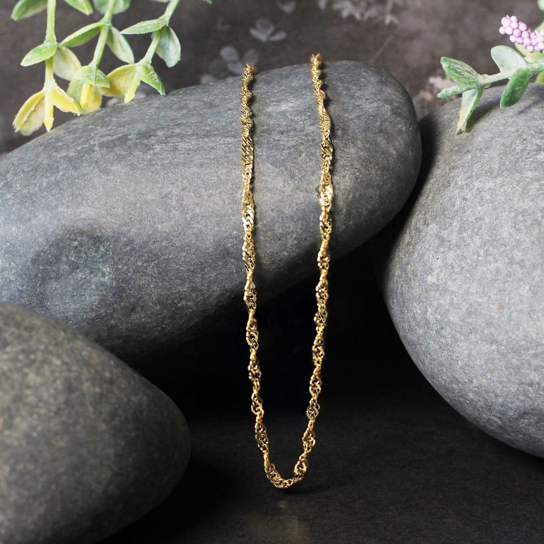 2.1mm 14k Yellow Gold Singapore Chain | Richard Cannon Jewelry