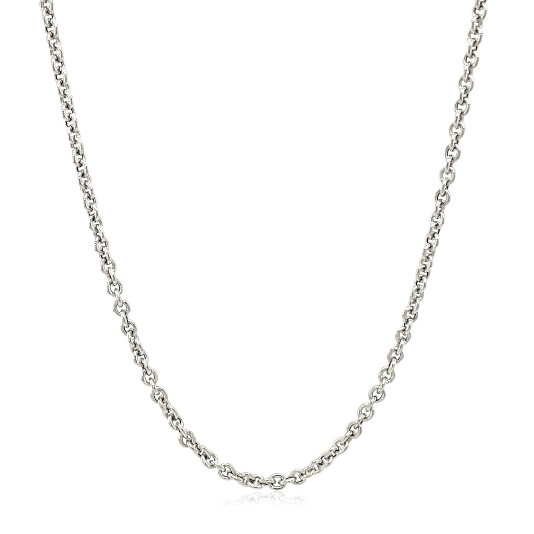 2.2mm 14k White Gold Forsantina Lite Cable Link Chain | Richard Cannon Jewelry